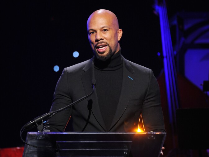 Rapper Common speaks onstage at the VH1 Save The Music Foundation 2010 Gala at Cipriani Wall Street on November 8, 2010 in New York City.  