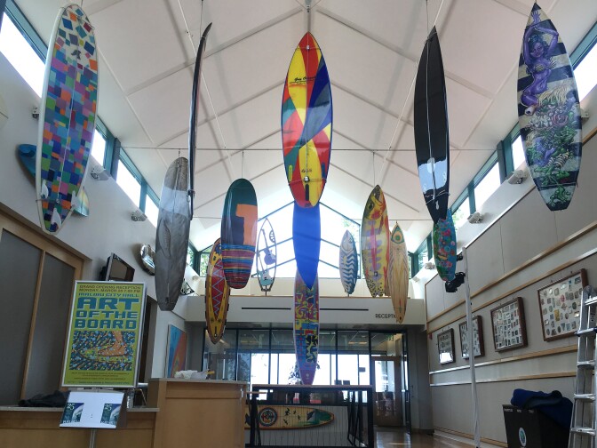 Malibu's Cultural Arts Commission is debuting its "Art of the Board" exhibit featuring 20 surf boards painted by members of the community.