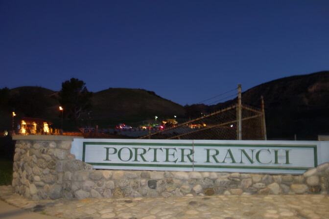                                Porter Ranch neighborhood sign outside Southern California Gas Co.'s Aliso Canyon Natural Gas Storage Facility.
