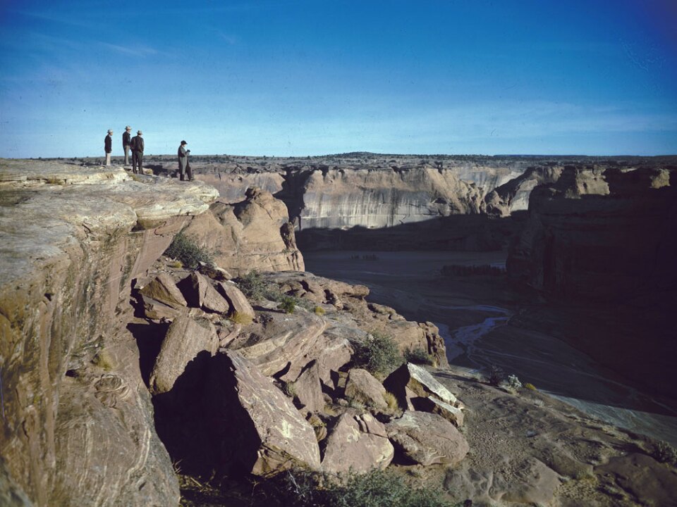 Canyon de Chelly, a national monument on Navajo land in northeastern Arizona, as seen in November 1945.