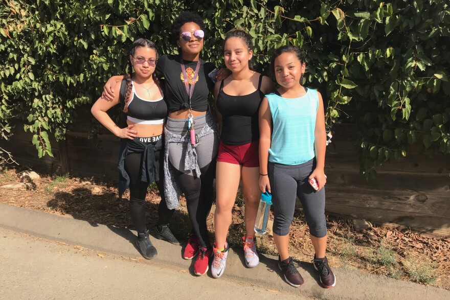 Joselyn Murillo (far left) at Runyon on Thanksgiving day with her friend, cousin and sister.