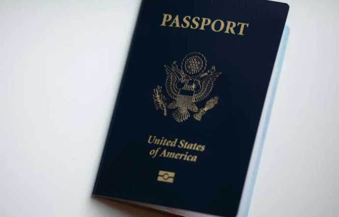United States of America Passport booklet against a white background.