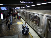 The Red, Purple, Blue and Expo Lines meet at 7th Street/Metro Center Station in Downtown L.A.