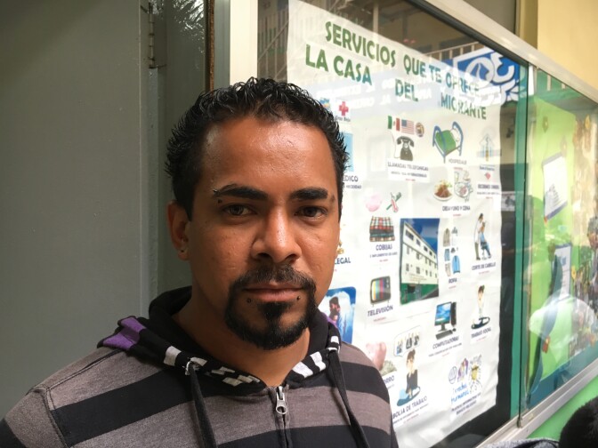 Melvin Santiago, 30, first arrived at the Case Del Migrante shelter in April after being deported from San Diego, where he has a wife and three children. He's since found a job at a light factory in Tijuana and an apartment nearby.
