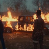 (from left) Goddess (Indya Moore), Uncle Earl (Bokeem Woodbine), Queen (Jodie Turner-Smith) and Slim (Daniel Kaluuya) in Queen & Slim, directed by Melina Matsoukas.
