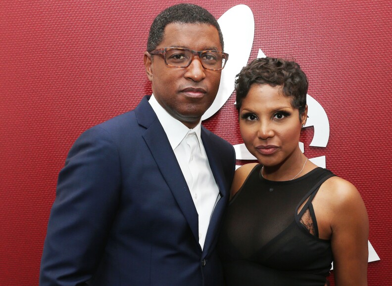 Recording artists Kenny "Babyface" Edmonds (L) and Toni Braxton attend A Conversation with Toni Braxton and Kenny "Babyface" Edmonds at The Recording Academy on September 24, 2013 in Los Angeles, California. 