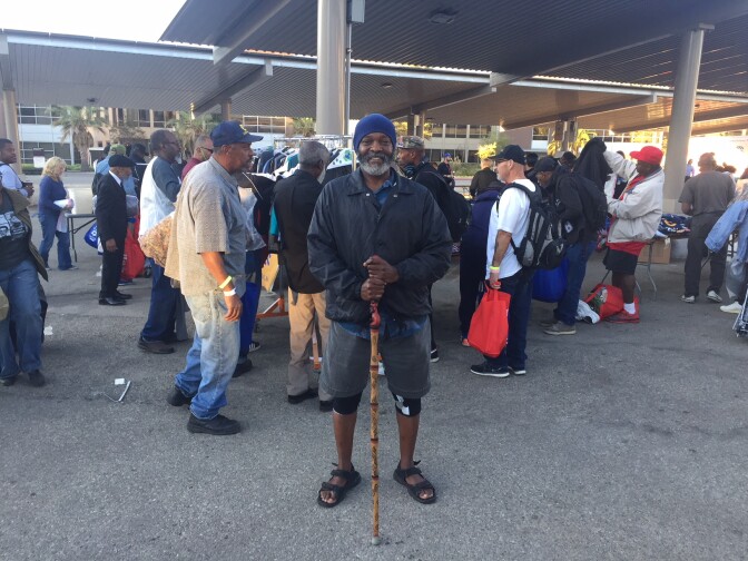 Navy veteran Levi Ross says he's homeless and came to the Stand Down event looking for housing assistance.