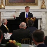 WASHINGTON, DC - FEBRUARY 25: U.S. President Donald Trump speaks during the 2019 White House Business Session with the Nation’s Governors, in State Dining Room at the White House on February 25, 2019 in Washington, DC. (Photo by Mark Wilson/Getty Images)