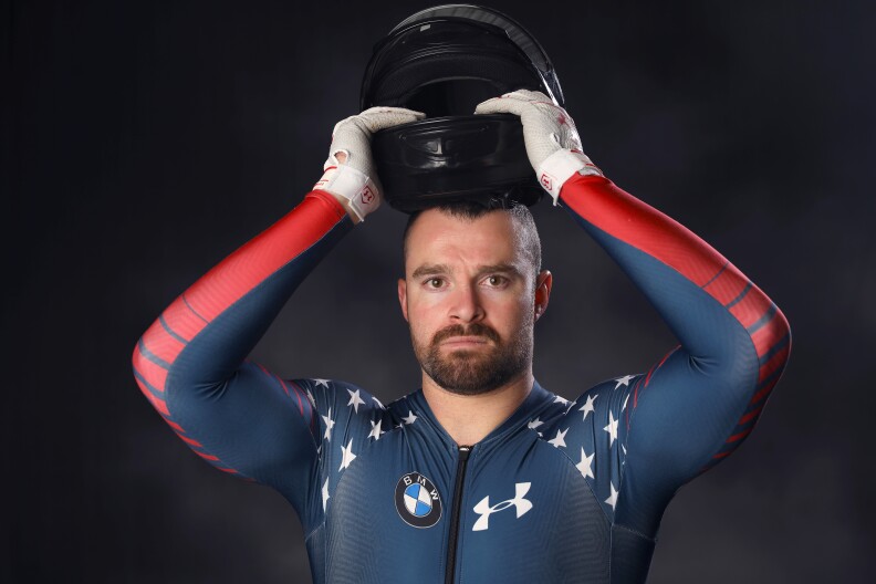 Bobsledder Carlo Valdes poses for a portrait ahead of the PyeongChang 2018 Olympic Winter Games on September 26, 2017 in Park City, Utah.