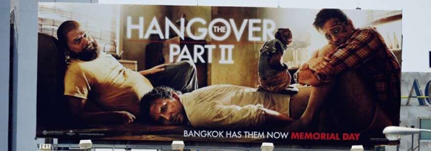 A billboard advertising the film 'Hangover: Part II' is seen on the Sunset Strip on May 24, 2011 in West Hollywood, California.