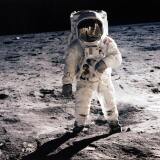 Picture taken on July 20, 1969 shows astronaut Edwin E. Aldrin Jr., lunar module pilot, walking on the surface of the moon during the Apollo 11 extravehicular activity (EVA). Astronaut Neil A. Armstrong took this photograph with a 70mm lunar surface camera. With one small step off a ladder, commander of the Apollo 11 mission Neil Armstrong of the US became the first human to set foot on the moon on July 20, 1969, before the eyes of hundreds of millions of awed television viewers worldwide. With that step, he placed mankind's first footprint on an extraterrestrial world and gained instant hero status.