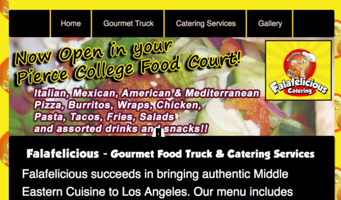 Falafelicious has the contract to provide food services at Pierce College in Los Angeles.