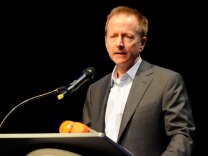 File: Austin Beutner on stage during the preview of The Broad Stage 2010-2011 schedule at The Broad Stage on April 22, 2010 in Santa Monica.