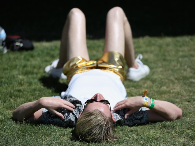 INDIO, CA - APRIL 14:  Festivalgoer attends day 1 of the 2017 Coachella Valley Music & Arts Festival Weekend 1 at the Empire Polo Club on April 14, 2017 in Indio, California.  (Photo by Rich Fury/Getty Images for Coachella)