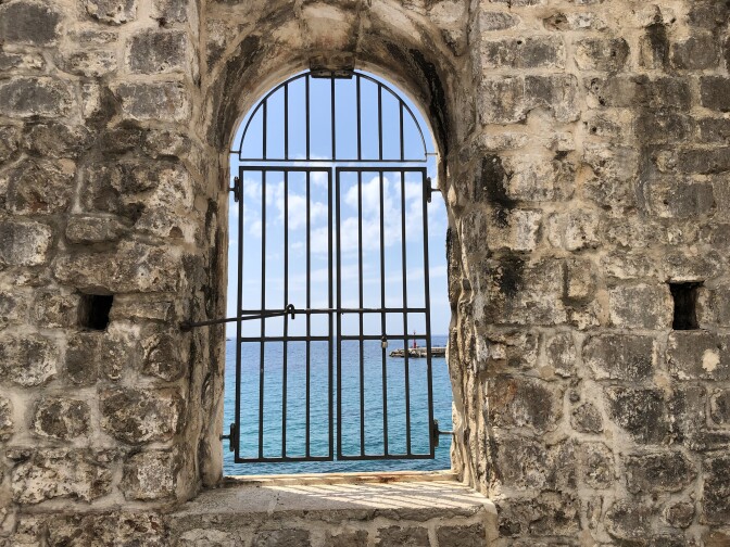 For nearly three centuries, the Republic of Ragusa, where modern-day Dubrovnik is centered, forced visitors to spend 40 days on the remote islands off the coast of the walled city, but in the 17th century, the city built The Lazarettos, a series of buildings immediately outside the city where visitors had to quarantine. This is the view from one of the quarantine cells.