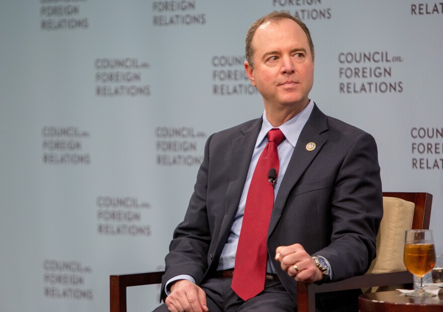 WASHINGTON, DC - FEBRUARY 16: House Intelligence Ranking Member Adam Schiff (D-CA) speaks at the Council On Foreign Relations with Andrea Mitchell, Chief Foreign Affairs Correspondent at NBC News on February 16, 2018 in Washington, DC. (Photo by Tasos Katopodis/Getty Images)