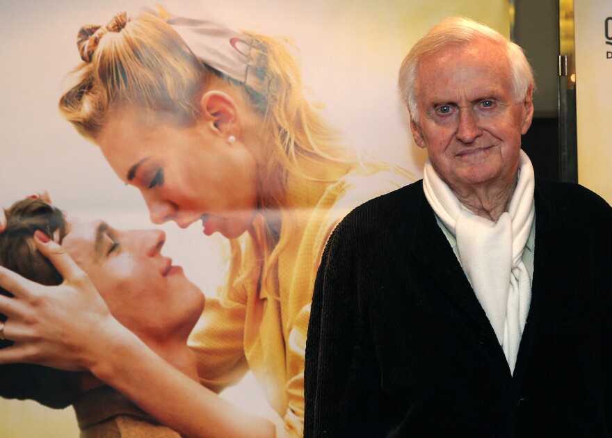 British director John Boorman poses before the premiere of his movie Queen and Country, in Paris, France, Thursday, Nov. 27, 2014. (AP Photo/Christophe Ena)