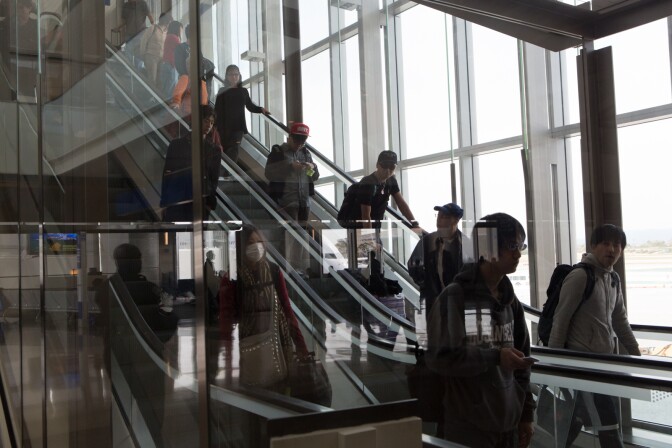 Passengers arrive at the north concourse in the Tom Bradley International Terminal on March 6th, 2013.