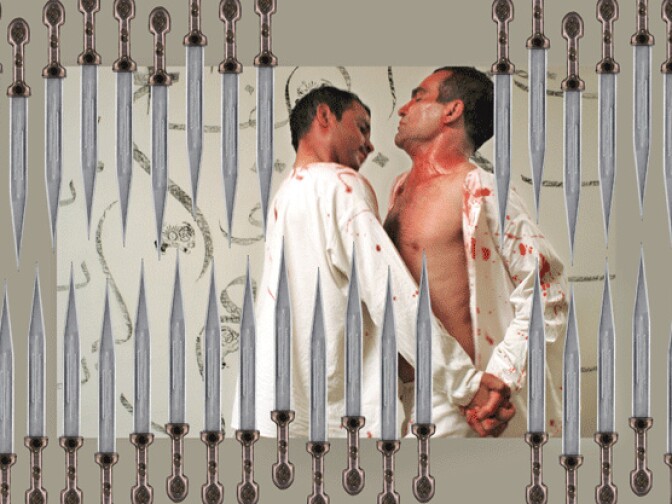 "Untitled" from Sadegh Tirafkan's Endless series (2009). "The images communicate something sexual and at the same time violent," says curator Abbas Daneshvari, "but it's rather difficult for a system to see it as purely sexual and the violent aspect, of course, isn't something that they would object to."