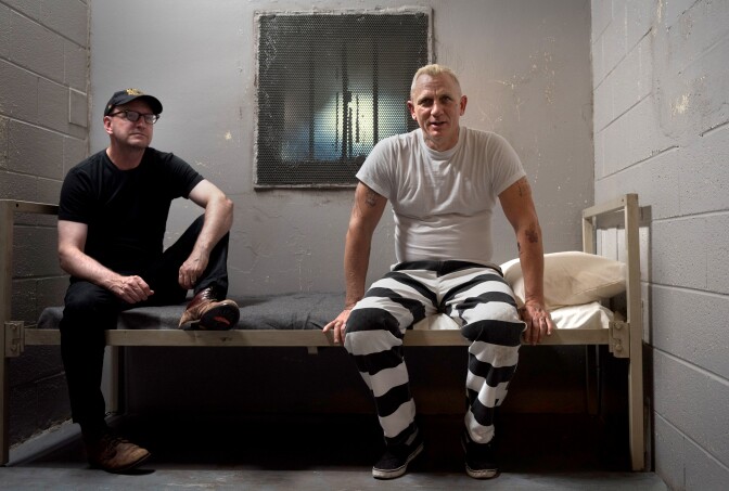 Director Steven Soderbergh and Daniel Craig on the set of LOGAN LUCKY, a Fingerprint Releasing and Bleecker Street release.