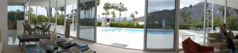 Panoramic landscape seen from the living room of the Palm Springs "Glass House" by William F. Cody, 1967. 