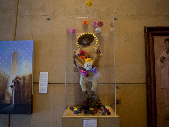 Artists represent St. Juan Diego, the visionary of Guadalupe, who became the first recognized saint that was indigenous to the Americas.