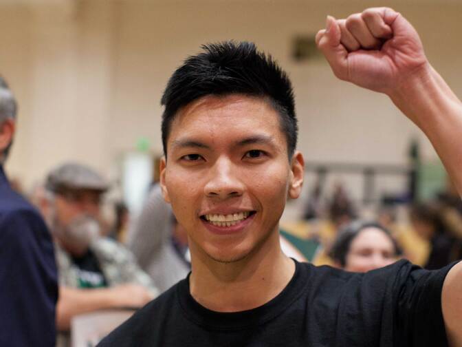 Kenneth Mejia at the 34th Congressional District Candidate Forum at Eagle Rock High School on Wednesday, Mar. 23, 2017.  