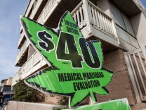 The Green Doctors advertisement on the Venice Boardwalk