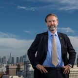 Jonathan Sherin, M.D., Ph.D., director of Department of Mental Health Los Angeles County, gazes outward in Los Angeles in this February 16 file photo.