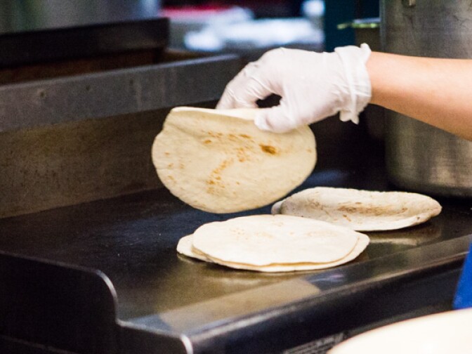 Homemade flour tortillas at Joe's Bakery in Austin, Texas.