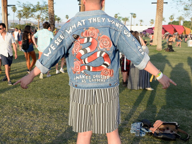 INDIO, CA - APRIL 15:  A festivalgoer attends day 2 of the 2017 Coachella Valley Music & Arts Festival Weekend 1 at the Empire Polo Club on April 15, 2017 in Indio, California.  (Photo by Matt Cowan/Getty Images for Coachella)