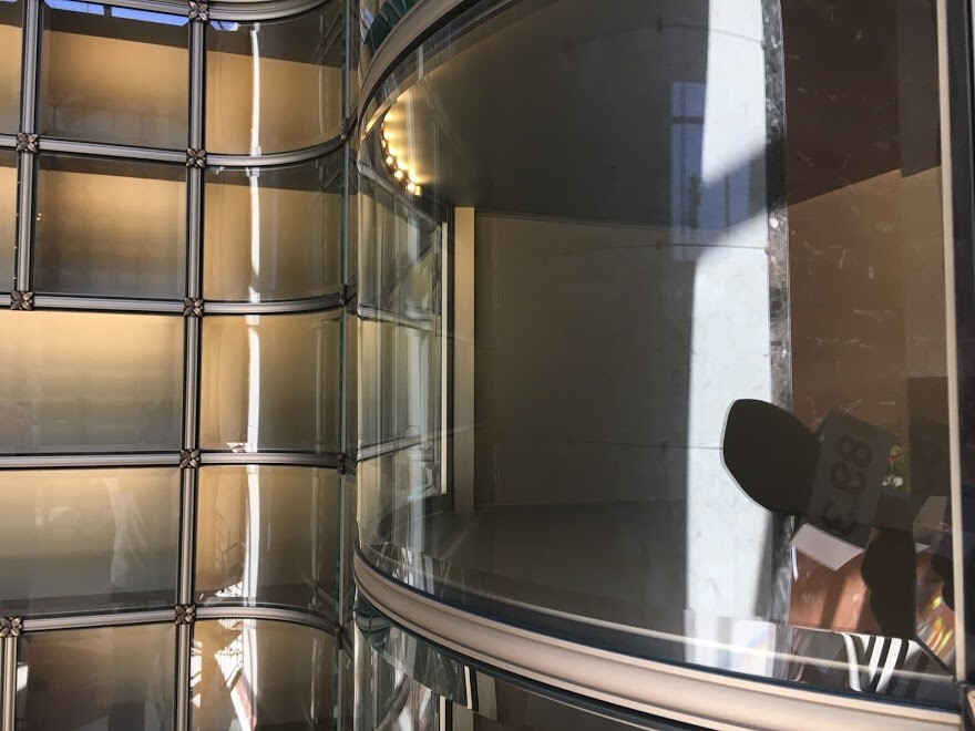 A glass niche at Hollywood Forever Cemetery