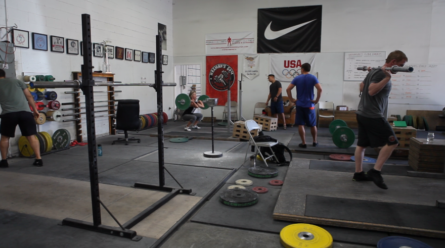 Athletes work out at Waxman's Gym in Lawndale in October 2017.