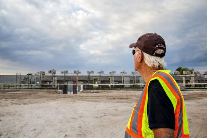 Robert Irwin onsite at Chinati Foundation, October 2015.