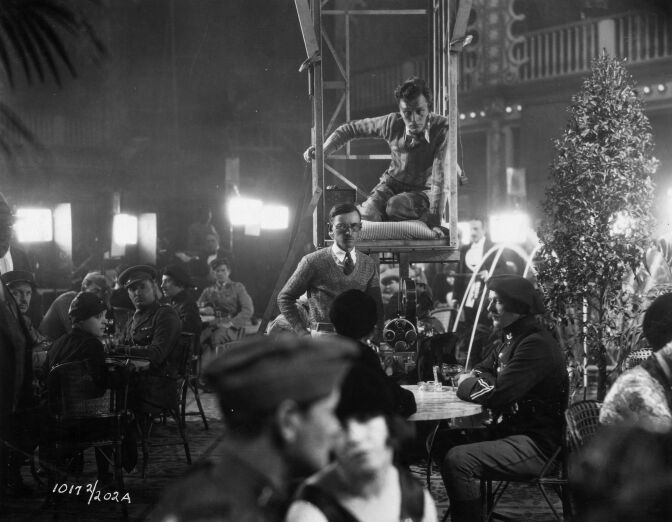 1927: Director William Wellman on the set of the Paramount productiuon 'Wings'.