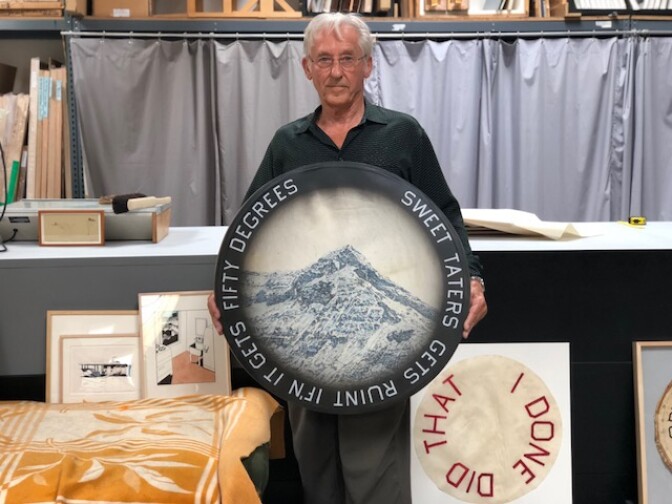 Artist Ed Ruscha in his Culver City studio.