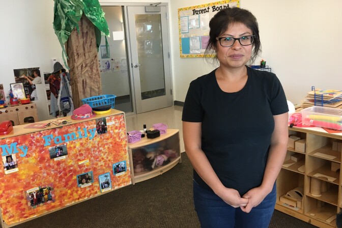 Sandra Serrano, 30, felt isolated as a new mother in downtown L.A. She brought her 18-month-old daughter to the Hope Street Family Center near her home and began taking parenting classes while her daughter soon enrolled in preschool. 