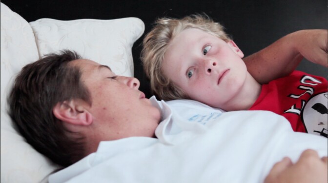 Gus and his mom Jamie in a scene from the documentary "Gayby Baby."