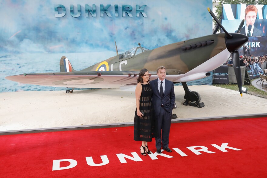 Emma Thomas and Christopher Nolan arrive at the 'Dunkirk' World Premiere at Odeon Leicester Square on July 13, 2017 in London, England. 
