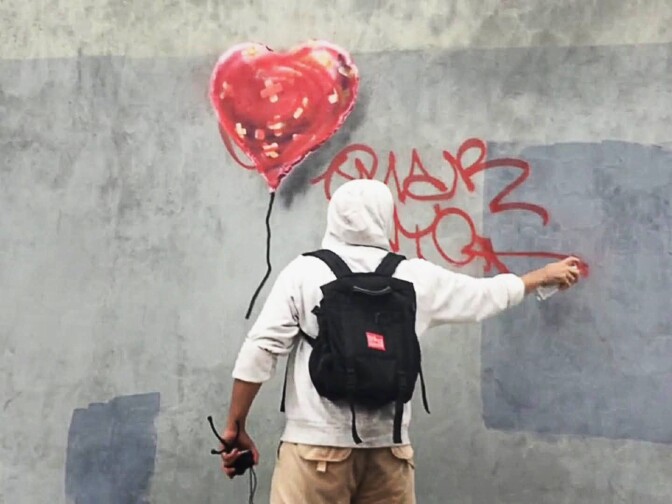 Still from the HBO film "Banksy Does New York."