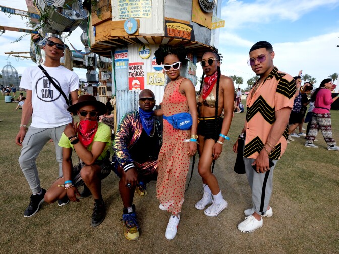 Festivalgoers attend the 2018 Coachella Valley Music and Arts Festival at the Empire Polo Field on April 21, 2018 in Indio, California.