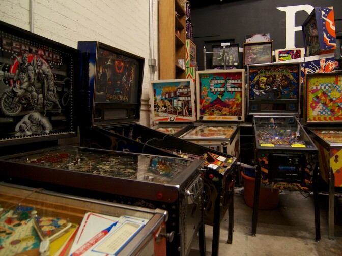 Bedrock L.A. also hosts Los Angeles Pinball League and stores their collection of pinball machines.