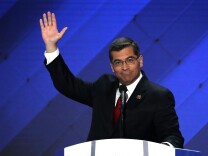 PHILADELPHIA, PA - JULY 28:  U.S. Representative Xavier Becerra (D-CA) delivers remarks on the fourth day of the Democratic National Convention at the Wells Fargo Center, July 28, 2016 in Philadelphia, Pennsylvania. Democratic presidential candidate Hillary Clinton received the number of votes needed to secure the party's nomination. An estimated 50,000 people are expected in Philadelphia, including hundreds of protesters and members of the media. The four-day Democratic National Convention kicked off July 25.  (Photo by Alex Wong/Getty Images)