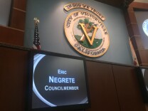 Victorville City Councilman Eric Negrete's seat remained empty at an October 2 meeting.
