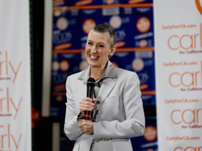 Former Hewlett-Packard chief executive officer Carly Fiorina announces her candidacy for U.S. Senate at Earth Friendly Products packaging plant on November 4, 2009 in Garden Grove, California. Fiorina battled a nine-month bout with breast cancer and lost her hair during chemotherapy treatment.  
