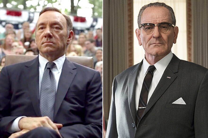 Kevin Spacey stars as Frank Underwood in "House Of Cards," Bryan Cranston stars as Lyndon B. Johnson in... "   ."