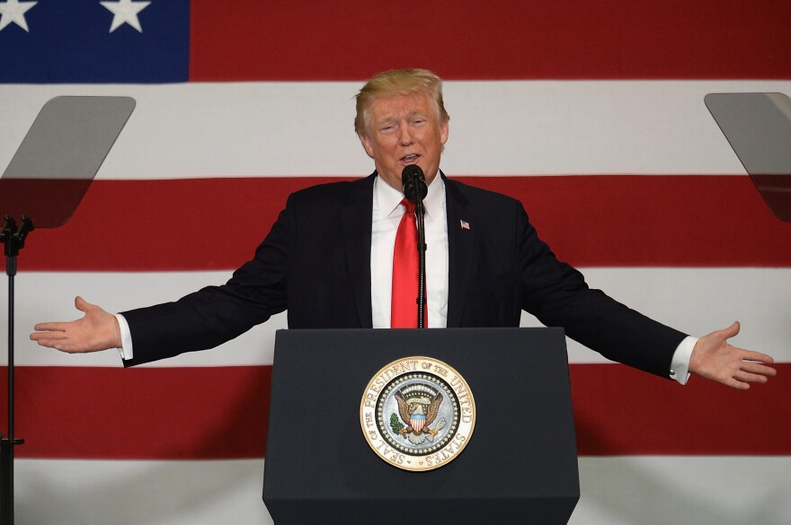 SPRINGFIELD, MO - AUGUST 30: U.S. President Donald Trump gives remarks during an appearance at the Loren Cook Company on August 30, 2017 in Springfield Missouri. President Trump gave remarks on his plan on tax reforms. (Photo by Michael B. Thomas/Getty Images)