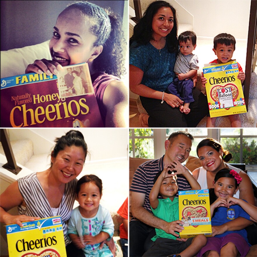 Clockwise from top left: Jenn Noble, with a photo of her parents; Farzana Nayani with her two sons, described by their mother as "Malaysian-German-Pakistani-Filipino"; Sonia Kang with her husband and two youngest children; Pamela Ireland with her daughter.