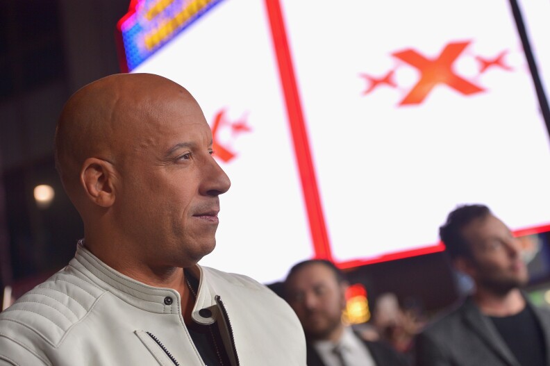 HOLLYWOOD, CA - JANUARY 19:  Actor/producer Vin Diesel attends the LA Premiere of the Paramount Pictures title 'xXx: Return of Xander Cage' at TCL Chinese Theatre IMAX on January 19, 2017 in Hollywood, California.  (Photo by Charley Gallay/Getty Images for Paramount Pictures)