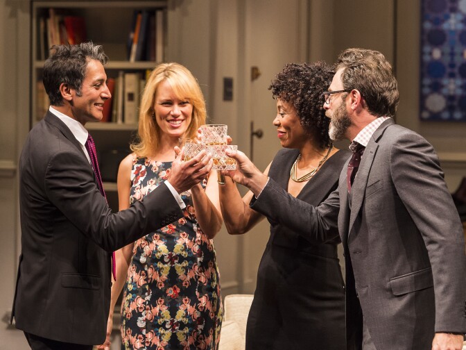 L-R: Hari Dhillon, Emily Swallow, Karen Pittman and J Anthony Crane in Ayad Akhtar’s Pulitzer-winning play “Disgraced,” which plays at Center Theatre Group/Mark Taper Forum at the Los Angeles Music Center June 8 through July 17, 2016. For tickets and information, please visit CenterTheatreGroup.org or call (213) 628-2772. Contact:  CTG Media and Communications/ (213) 972-7376/CTGMedia@ctgla.org
Photo by Craig Schwartz.
